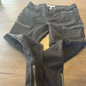 Joie Black Zipper Cargo Pants